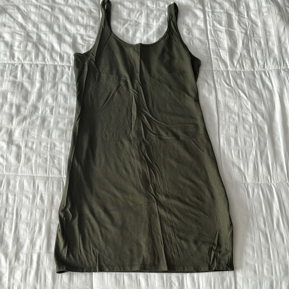 Express Green Sleeveless Fitted Tank Dress